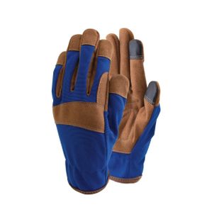 SYNTHETIC LEATHER BLUE GLOVES- M